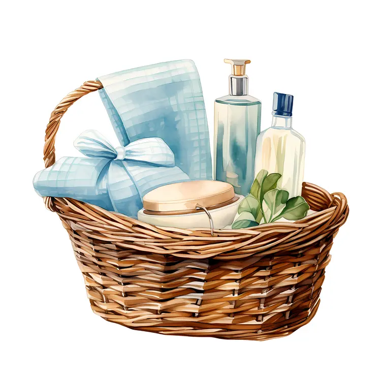 Basket with Toiletries and Towels
