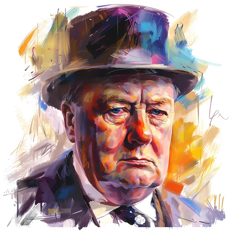 Colorful Portrait of a Man in a Hat