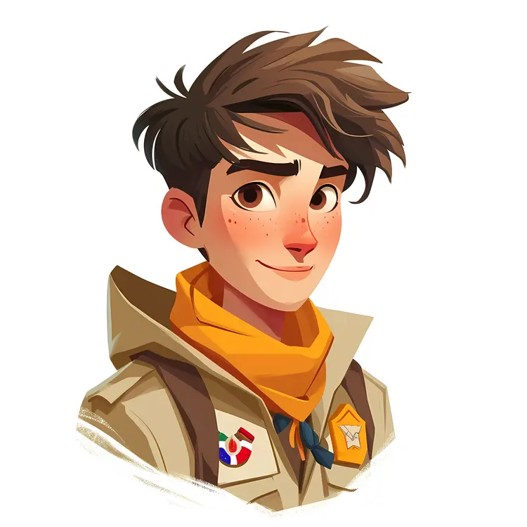 Boy Scout with Yellow Scarf