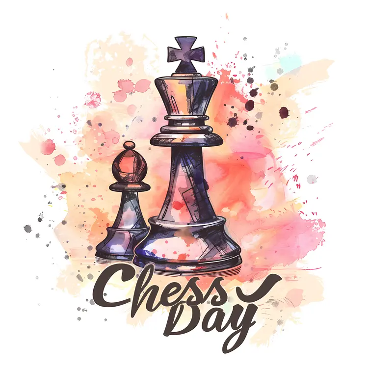 Colorful Chess Pieces for Chess Day