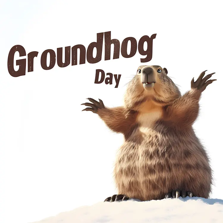 Celebrating Groundhog Day with a Cute Groundhog
