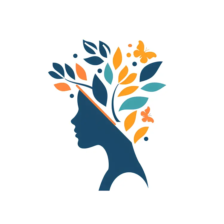 Nature Inspired Silhouette with Leaves and Butterflies