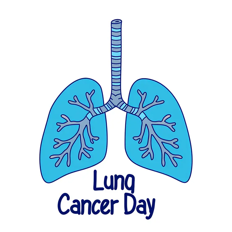 Lung Cancer Day Blue Lungs Illustration