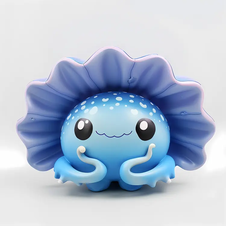 Cute Blue Creature with Tentacles