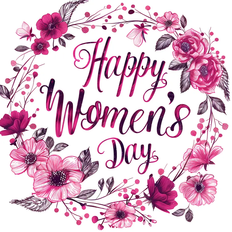 Floral wreath for Women's Day greeting
