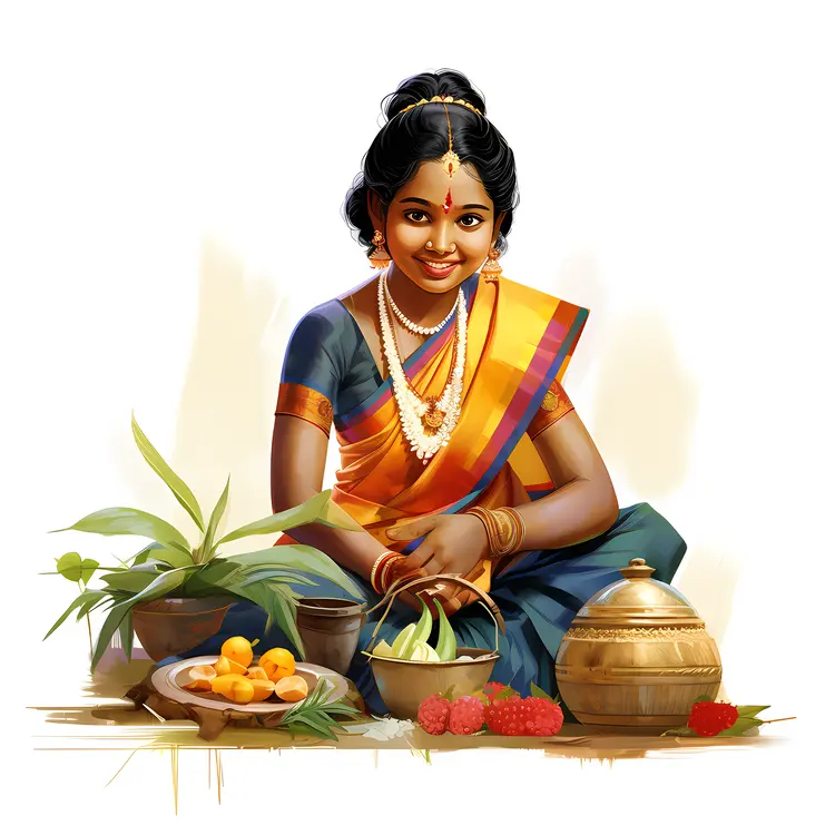 Woman Preparing Traditional Food