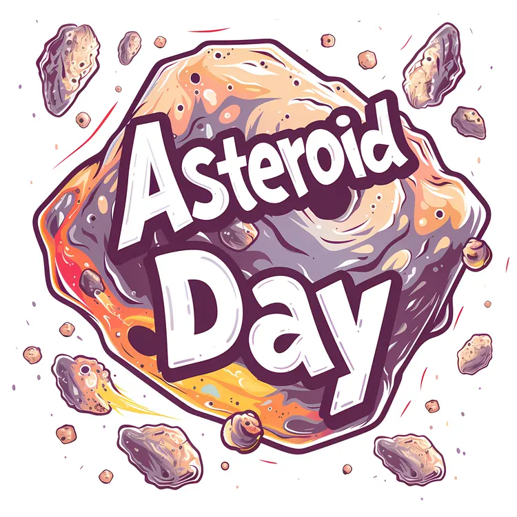 Asteroid Day Cartoon Illustration