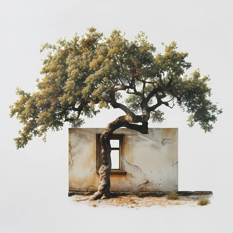Tree Growing Through Ruins