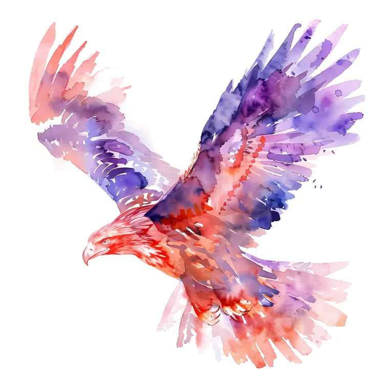 Colorful Eagle in Watercolor Art