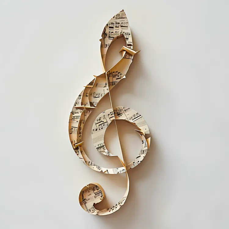 Treble Clef Made of Sheet Music