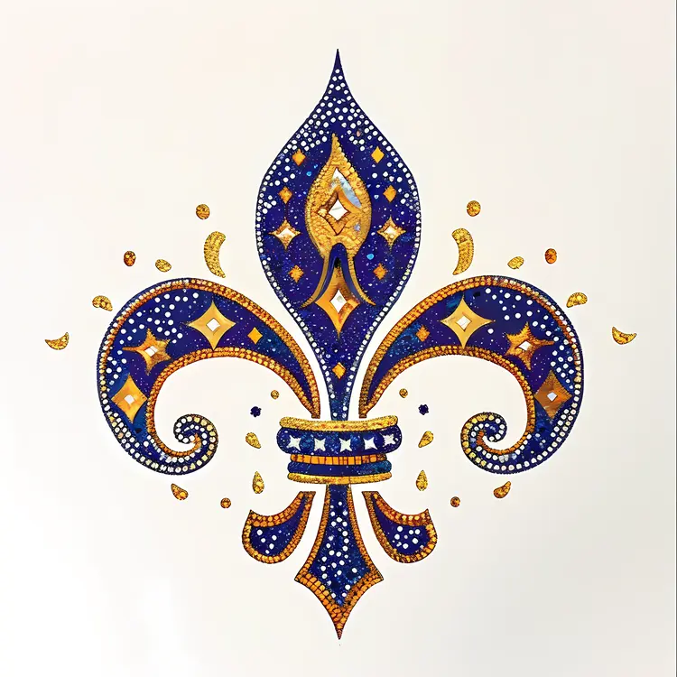 Blue and Gold Fleur-de-lis Ornament