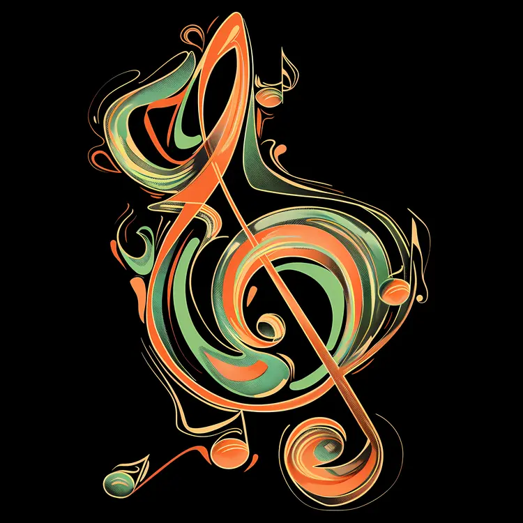 Colorful Abstract Musical Note Illustration
