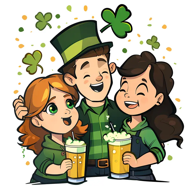 Trio Celebrating St. Patrick's Day