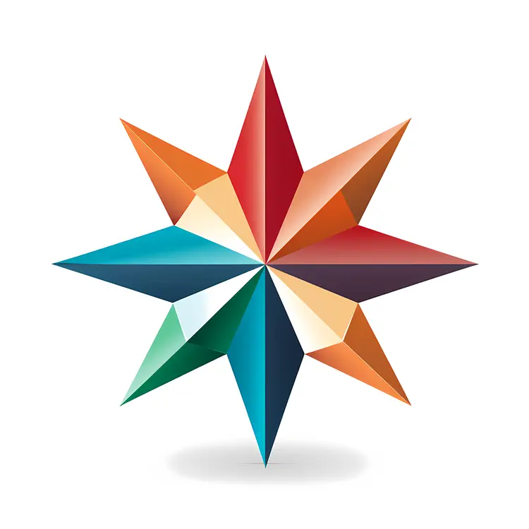 Colorful Geometric 3D Star