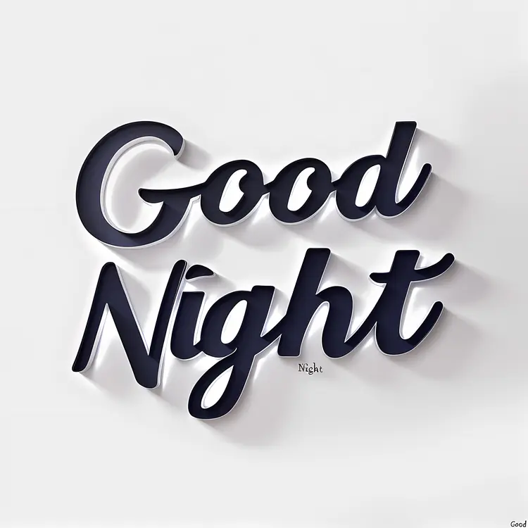 Good Night Text with Shadow Effect