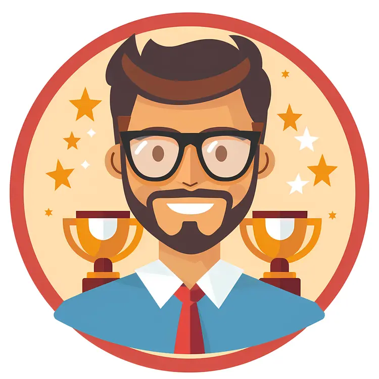 Man with Multiple Trophies