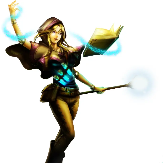 Female Mage with Book and Staff