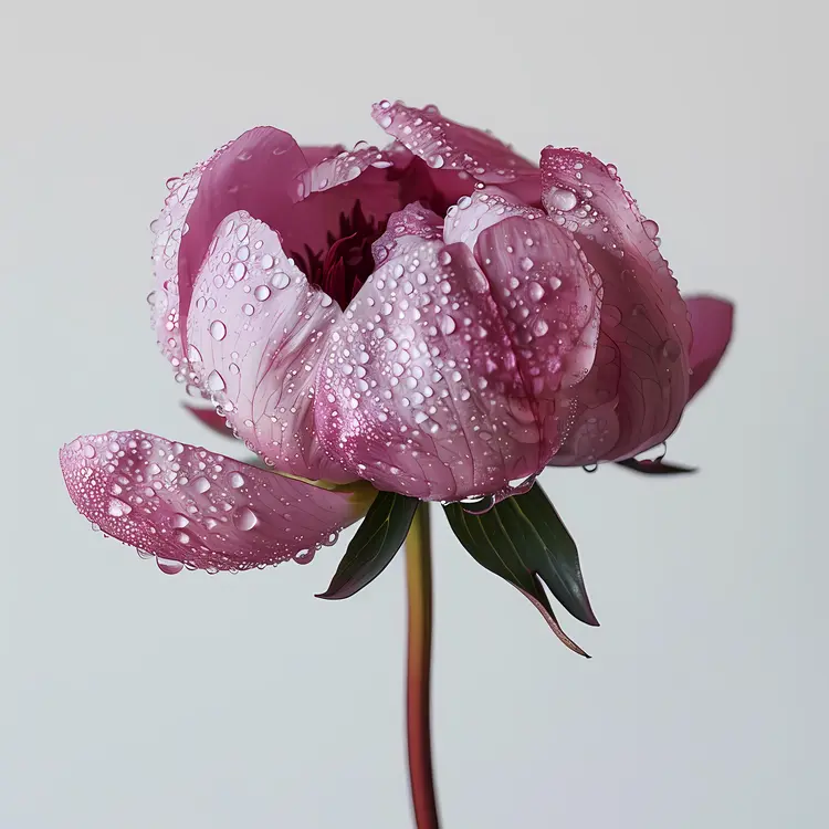Purple Flower with Dew Drops