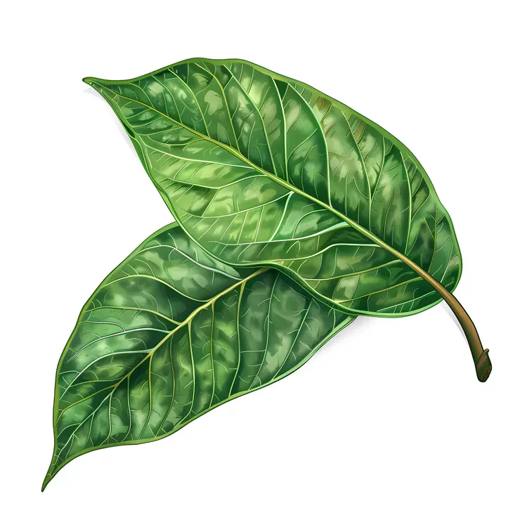 Pair of Green Leaves Illustration