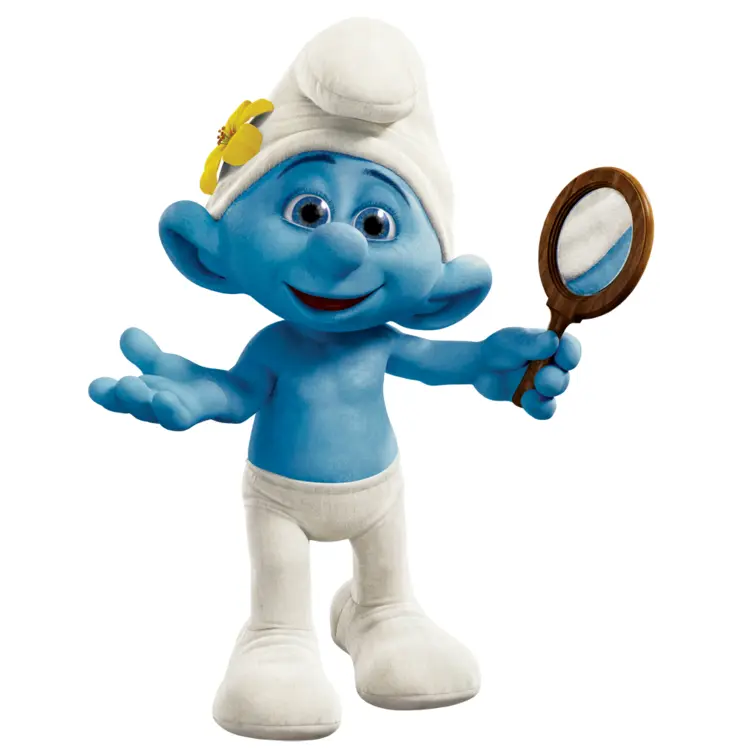 Blue Cartoon Character with White Hat