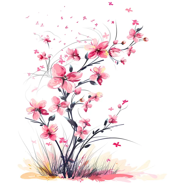 Pink Blossoming Flowers
