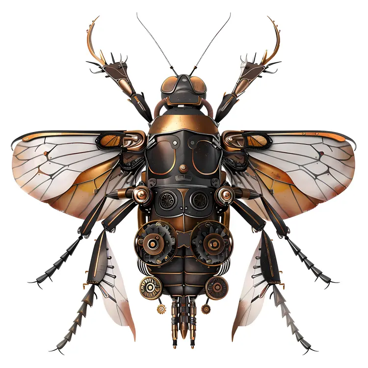 Steampunk Mechanical Insect with Gears