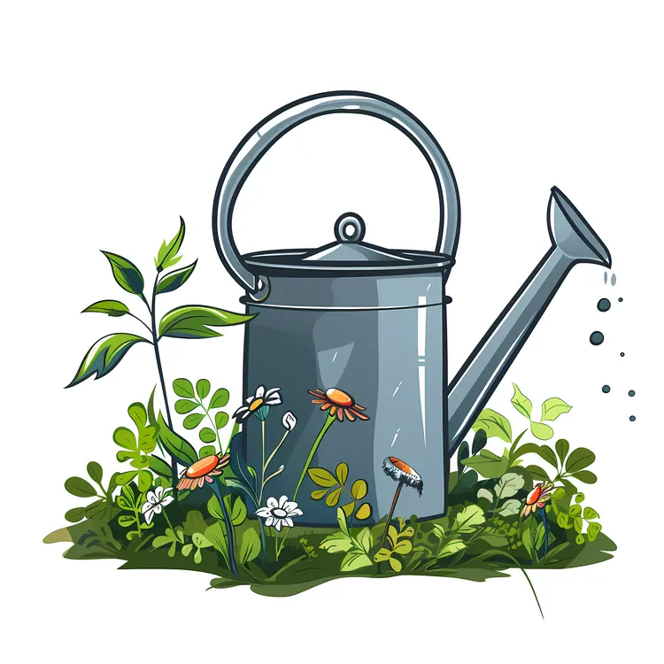 Watering Can in Garden