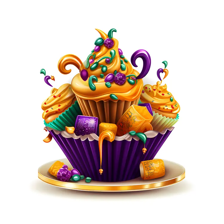 Decorative Cupcakes with Colorful Frosting