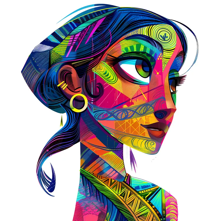 Colorful Abstract Woman Portrait