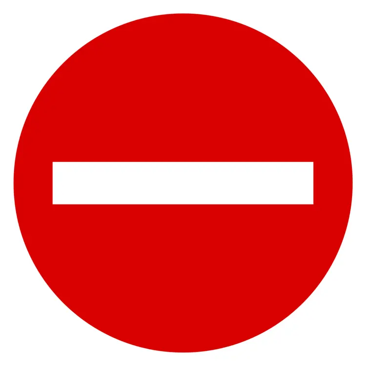 Red No Entry Sign for Traffic Restriction