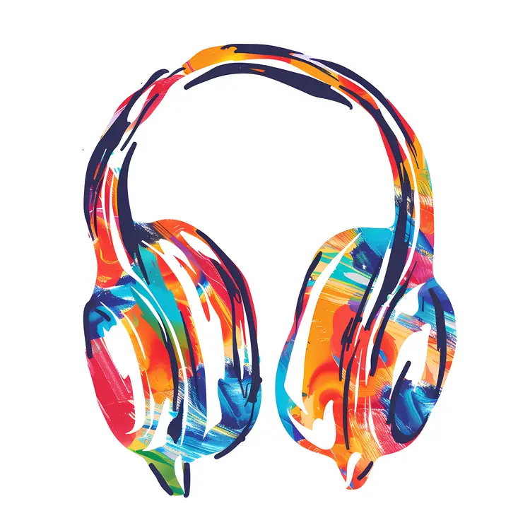 Abstract Colorful Headphones Illustration