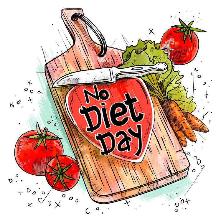 No Diet Day Cutting Board with Vegetables