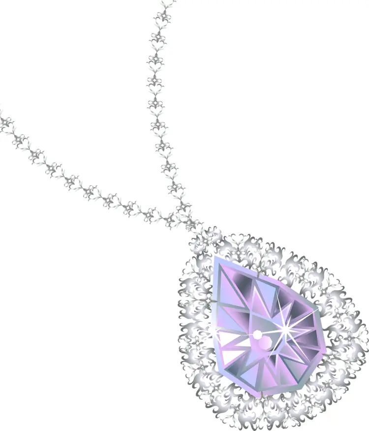 Elegant Purple Gem Necklace with Silver Chain