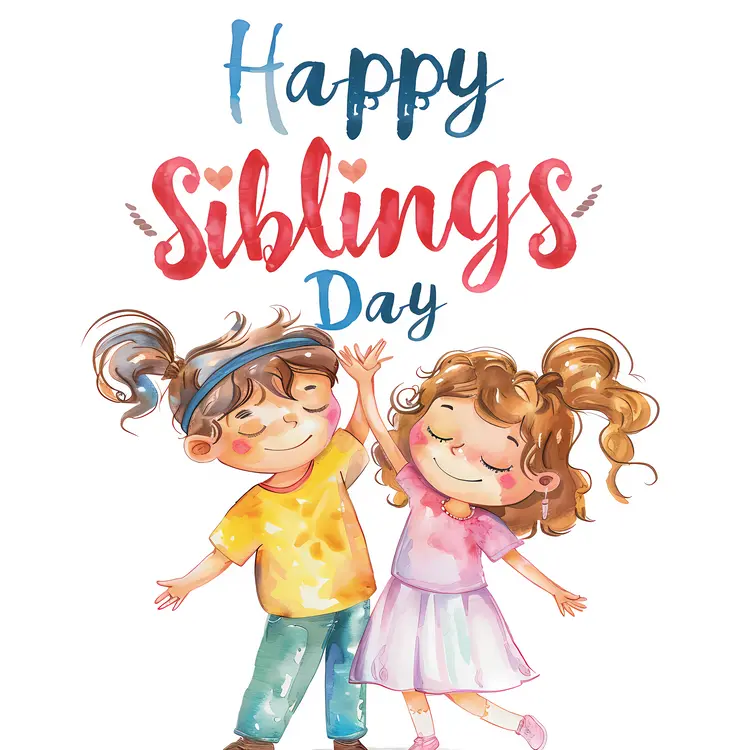 Happy Siblings Day Celebration with Boy and Girl