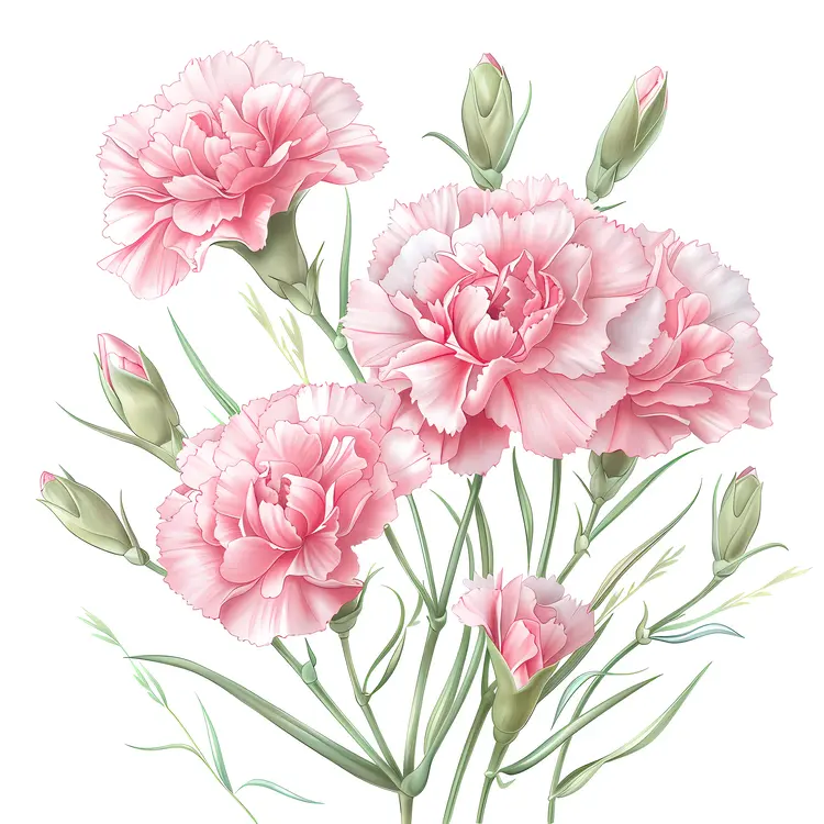 Beautiful Pink Carnations in Bloom