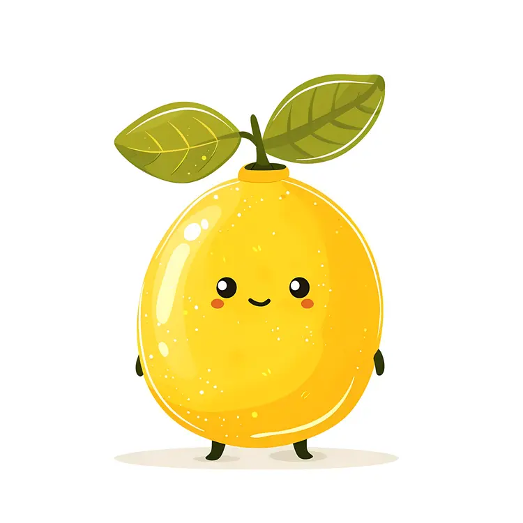 Happy Lemon with Leaf
