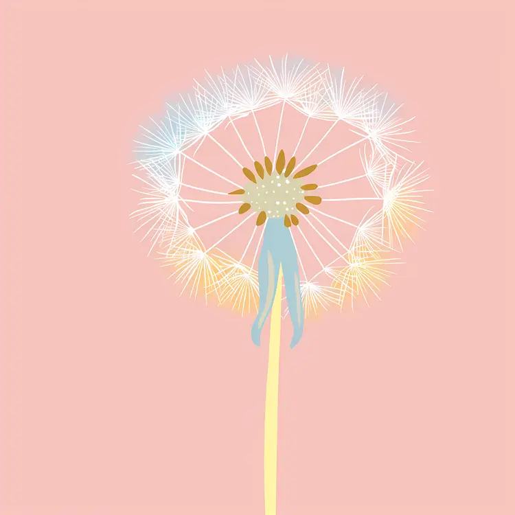 Delicate Dandelion on Pink Background