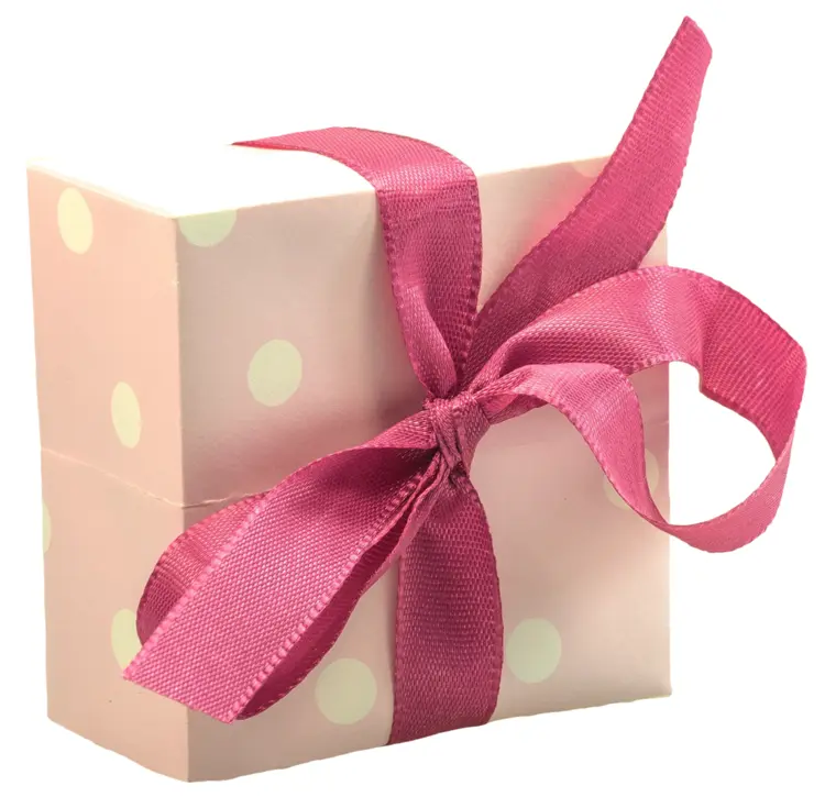 Polka Dot Gift Box with Ribbon