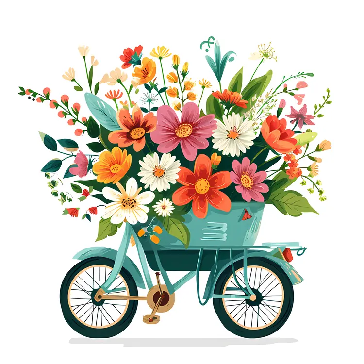 Bicycle with a Bouquet of Flowers