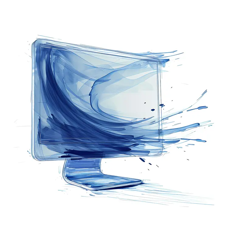 Abstract Blue Swirl Computer Art