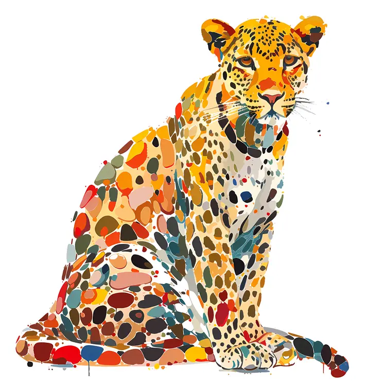 Colorful Mosaic Leopard