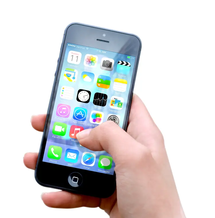 Hand Holding Smartphone with Apps