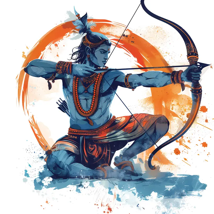 Blue Archer in Action