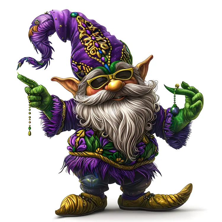Gnome with Purple Hat and Sunglasses