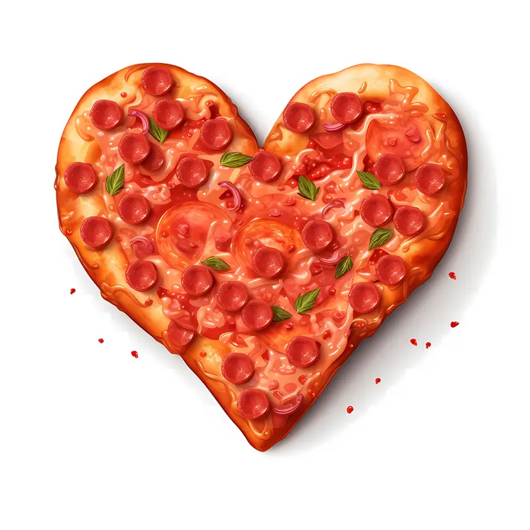Pepperoni Heart-shaped Pizza