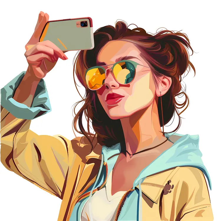 Stylish Girl Taking a Selfie
