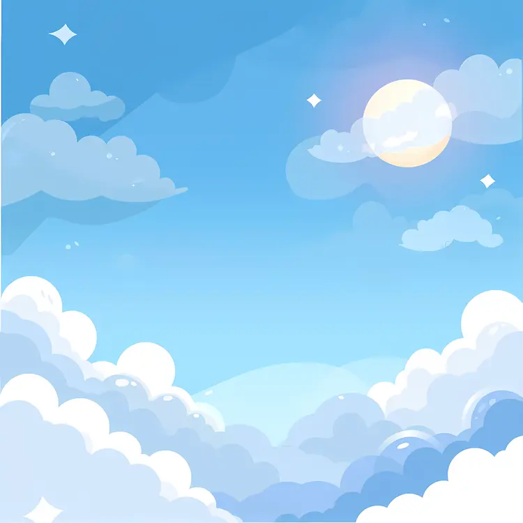 Daytime Sky with Sun Illustration