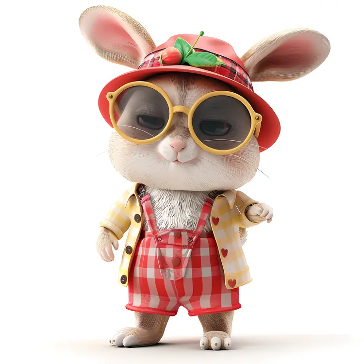 Cute Bunny in Summer Fashion