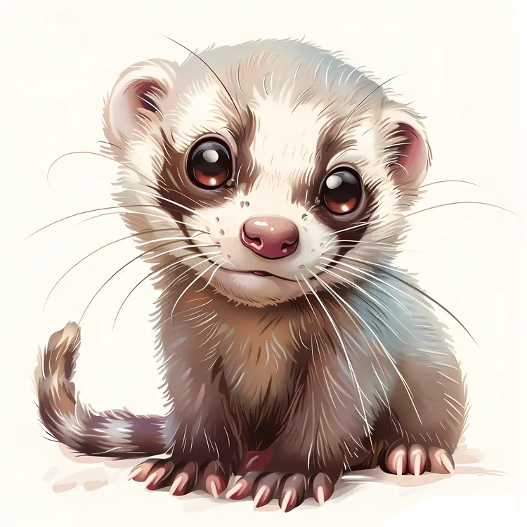 Adorable Ferret with Big Eyes