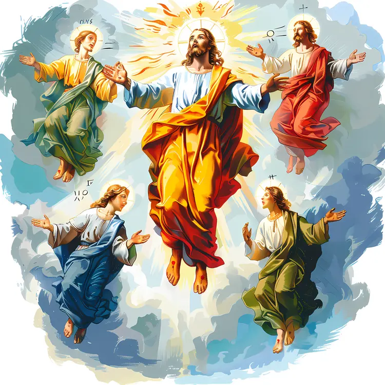 Jesus Ascending with Disciples